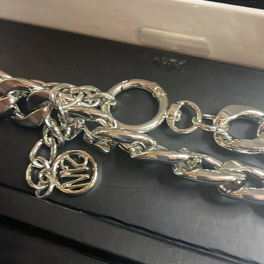 2 steve madden bling chain belt set in glitter gift box- L/XL nwt/nip